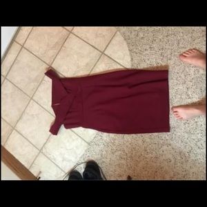 Wedding guest burgundy dress